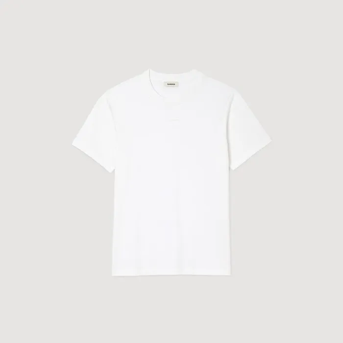 Tshirts and Polos Men SANDRO Cotton Tshirt With Logo Optic White