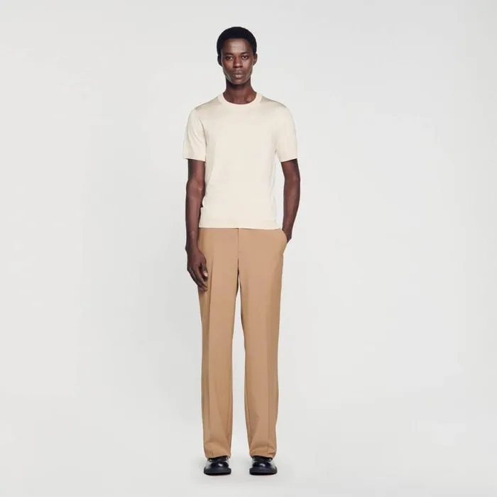 Tshirts and Polos Men SANDRO Knitted Tshirt Light Sand
