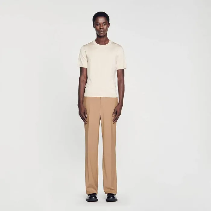 Tshirts and Polos Men SANDRO Knitted Tshirt Light Sand