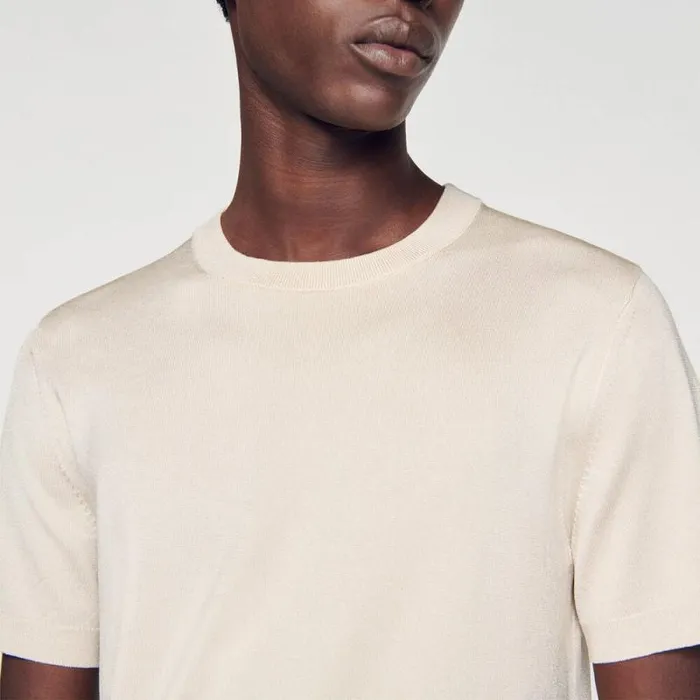Tshirts and Polos Men SANDRO Knitted Tshirt Light Sand