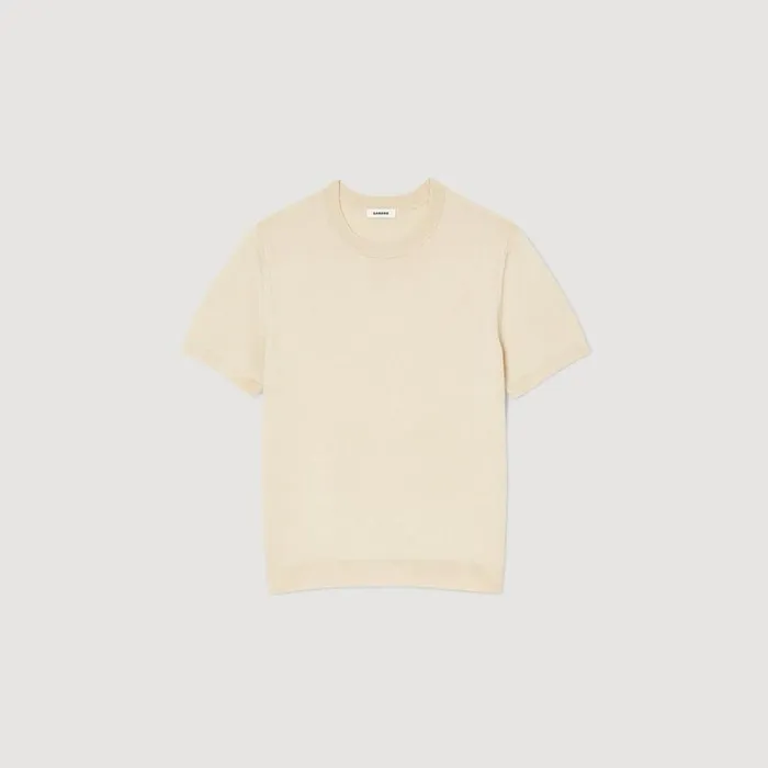 Tshirts and Polos Men SANDRO Knitted Tshirt Light Sand
