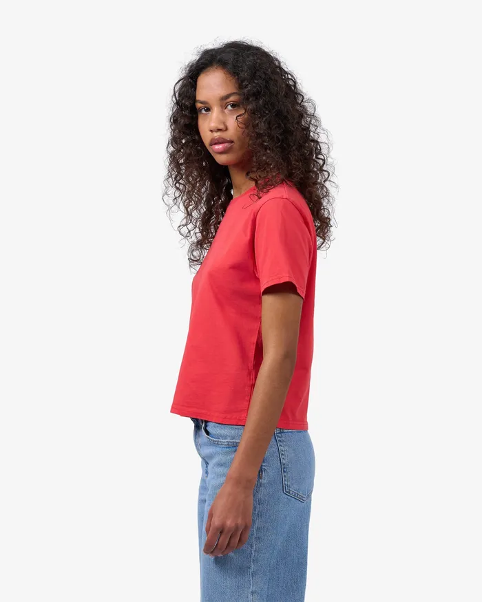 TShirts Colorfulstandard Women Organic Boxy Crop Tee 8211 Misty Brown