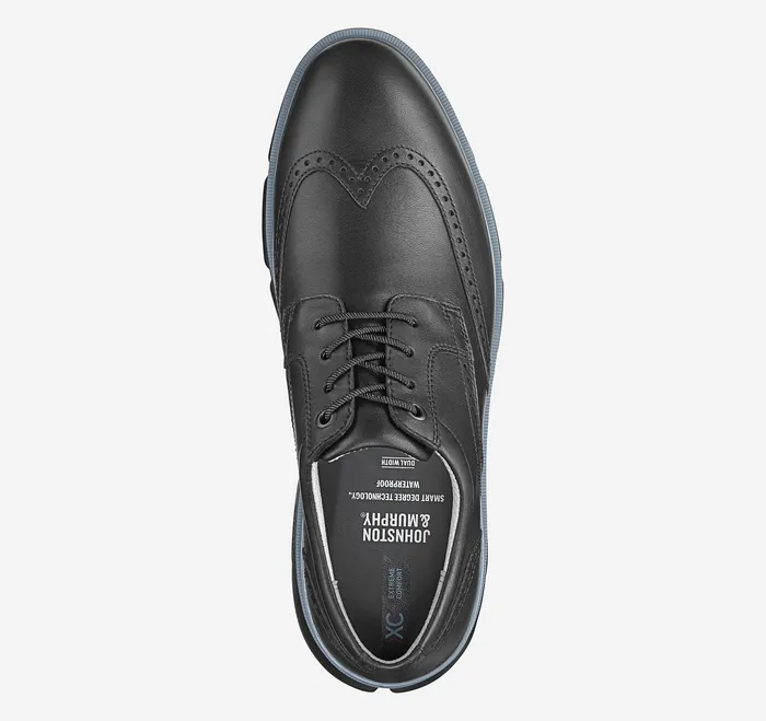 Tanner Wingtip Black Waterproof Full Grain Men LaceUps Johnston and Murphy