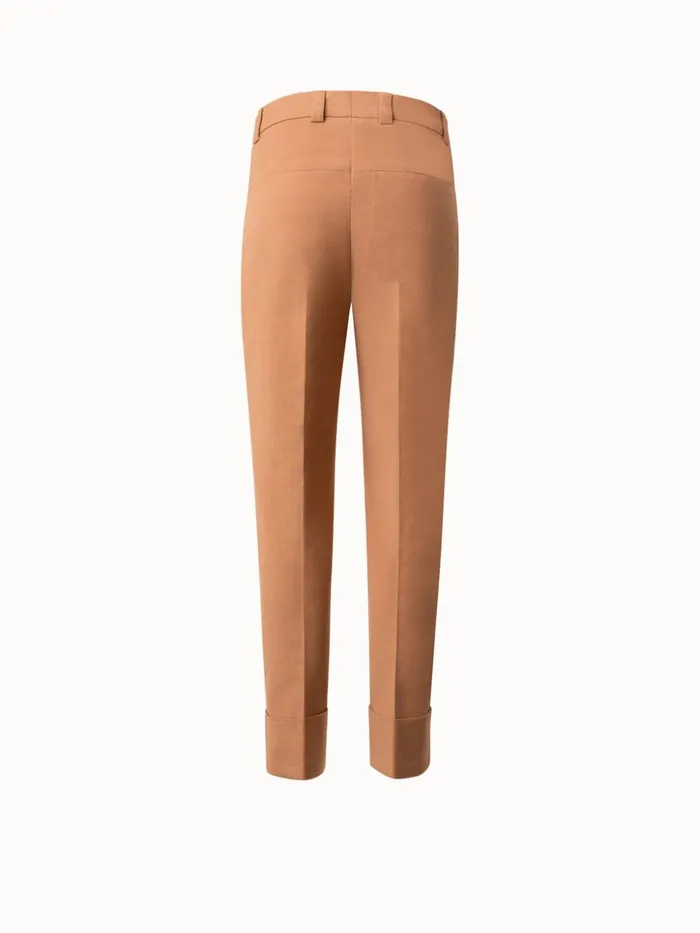 Tapered Cotton Silk DoubleFace Pants Vicuna Women Akris Pants