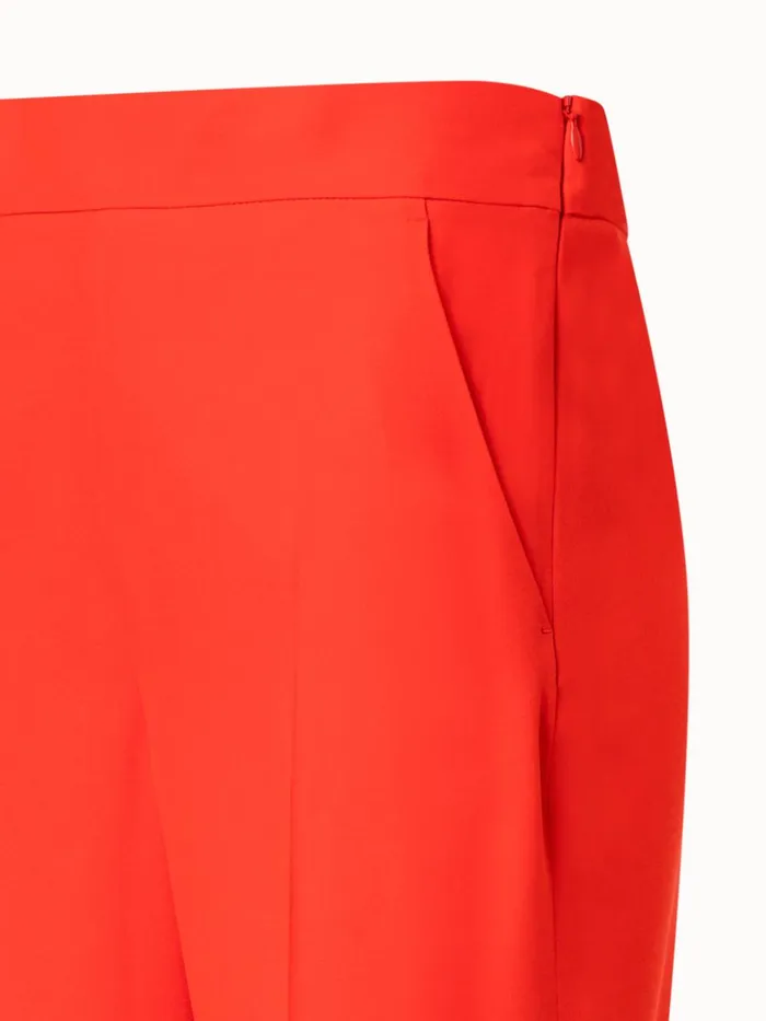 Tapered Crpe Pants With Elastic Back Cadmium Women Akris Pants