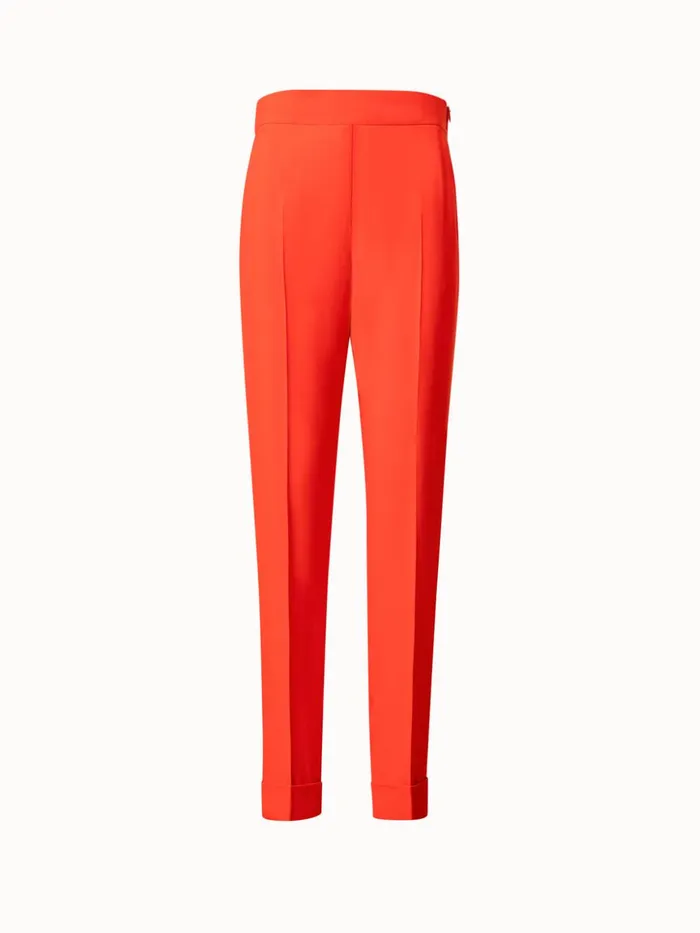 Tapered Crpe Pants With Elastic Back Poppy Women Akris Pants