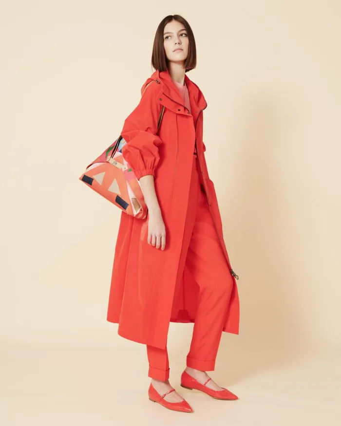 Tapered Crpe Pants With Elastic Back Poppy Women Akris Pants