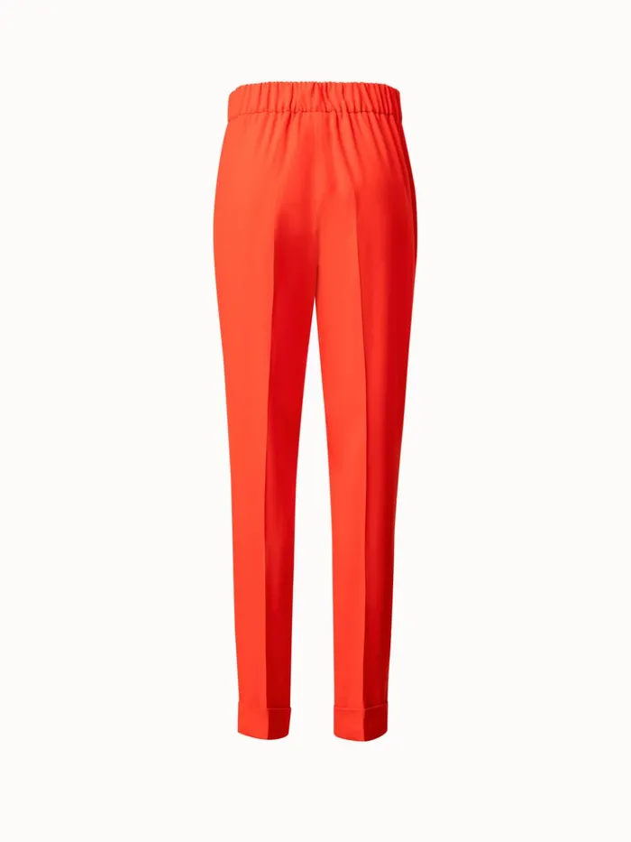 Tapered Crpe Pants With Elastic Back Poppy Women Akris Pants