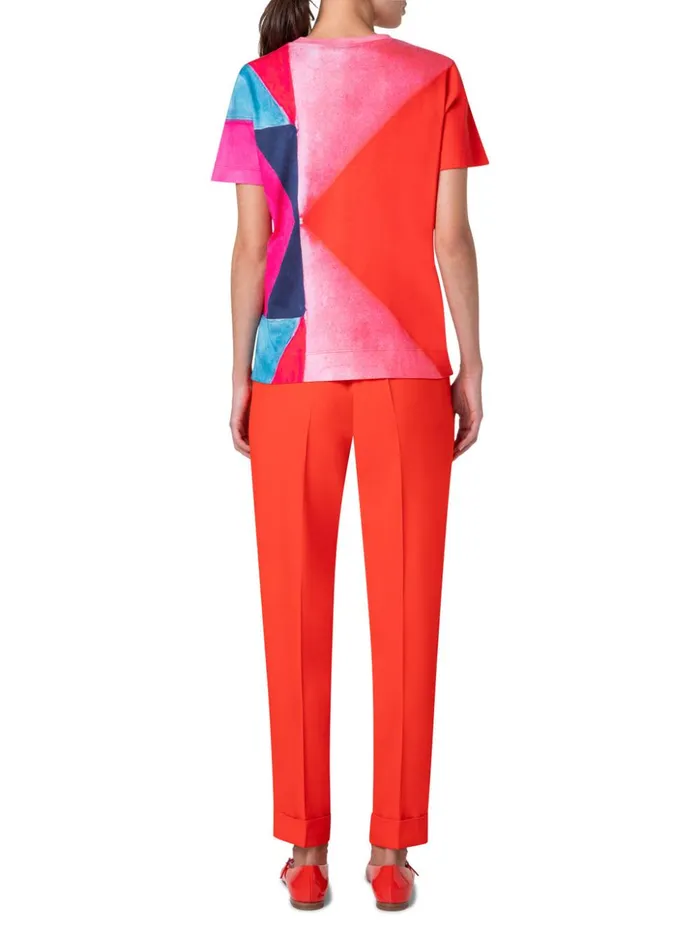 Tapered Crpe Pants With Elastic Back Poppy Women Akris Pants