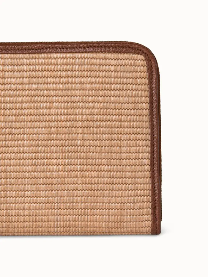 Tassel Pouch In Raffia Fabric Camelcaramel Women Akris Mini Bags