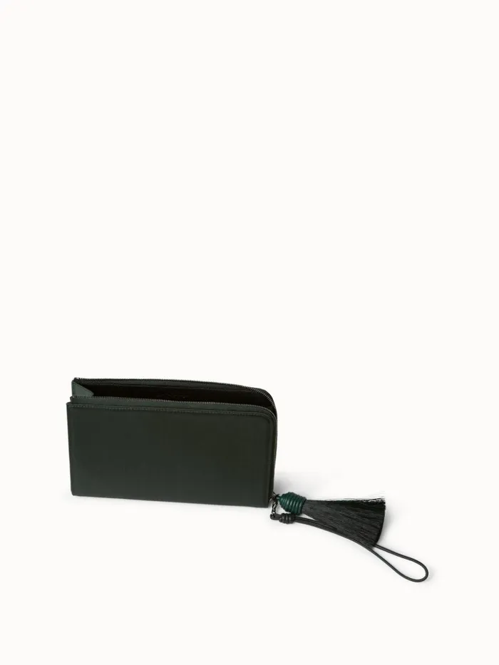 Tassel Pouch In Satin Fabric Grey Sand Women Akris Mini Bags