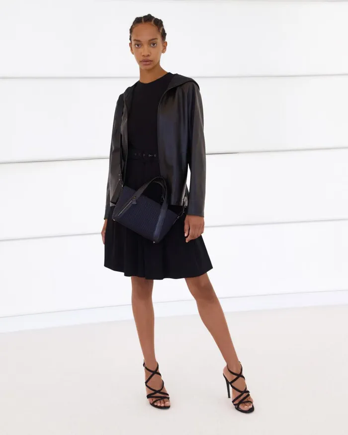 Techno Trapezoid Little Alexa Bag Black Women Akris Top Handle Bags