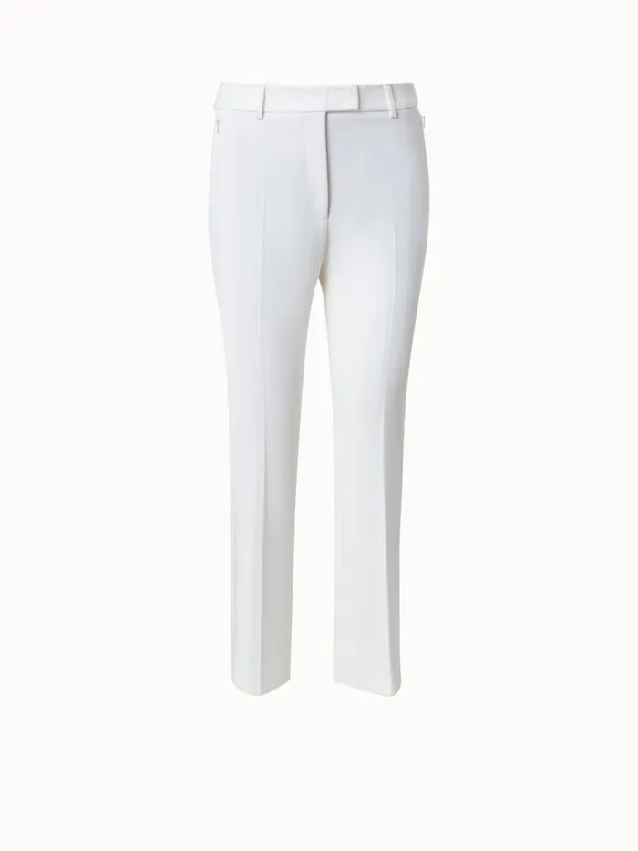 Techno Wool Stretch Gabardine Cropped Pants Ecru Women Akris Pants