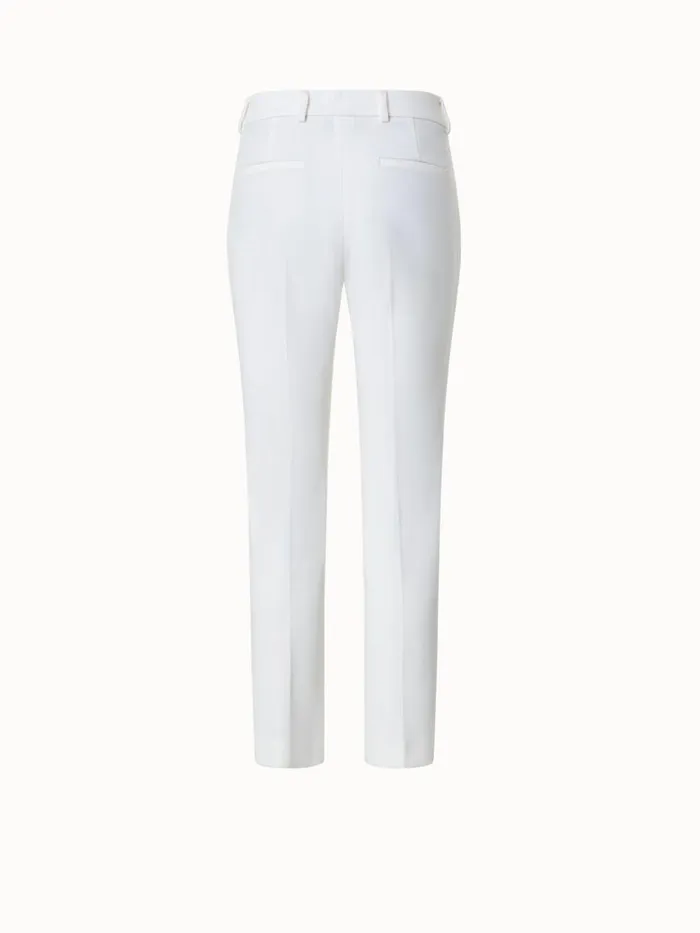 Techno Wool Stretch Gabardine Cropped Pants Ecru Women Akris Pants