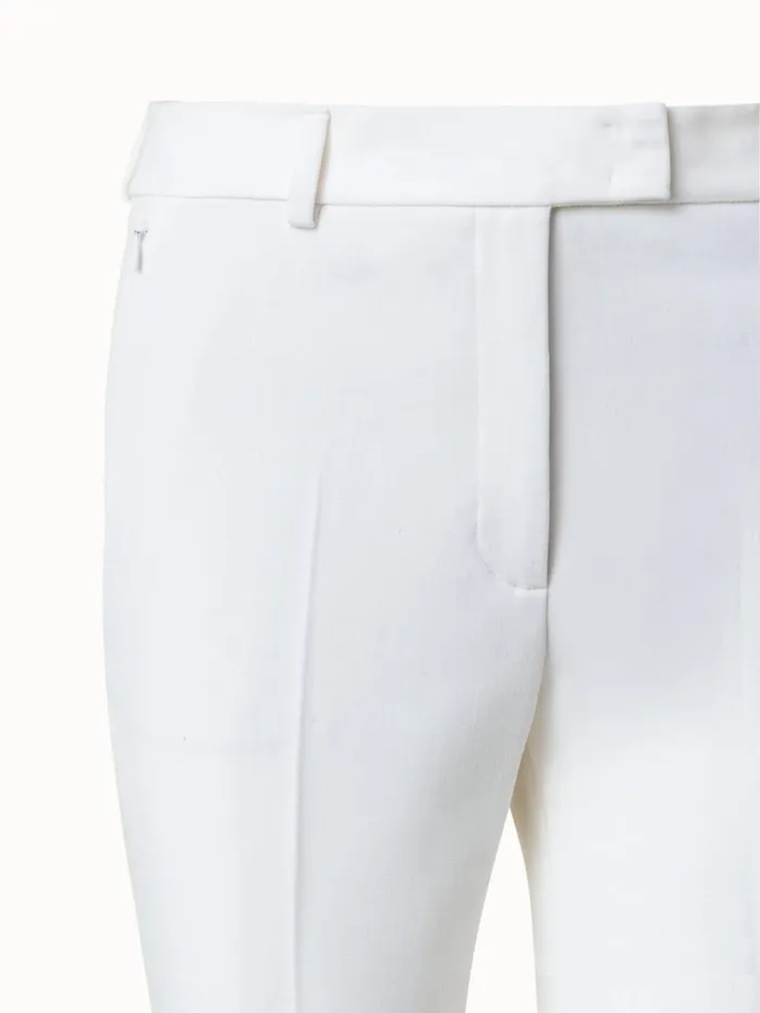 Techno Wool Stretch Gabardine Cropped Pants Ecru Women Akris Pants