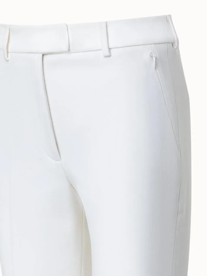 Techno Wool Stretch Gabardine Cropped Pants Ecru Women Akris Pants