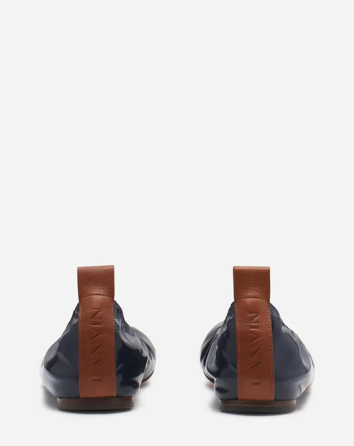 The Ballerina Flat In Patent Leather Navy Blue Women Lanvin Ballerinas