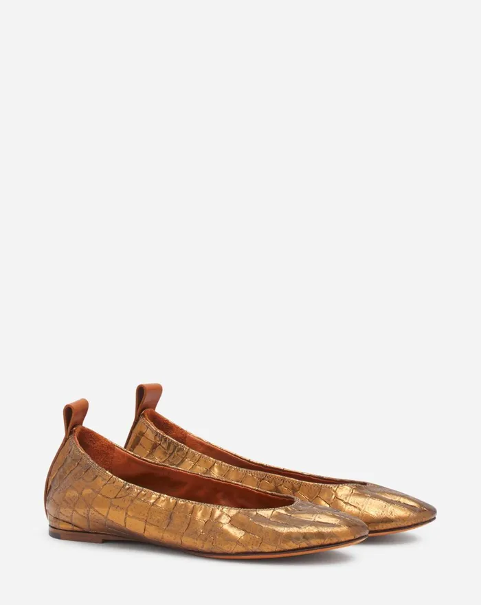 The Ballerina In Crocodileeffect Leather Gold Women Lanvin Ballerinas The Ballerina In Crocodileeffect Leather Gold Women Lanvin Ballerinas