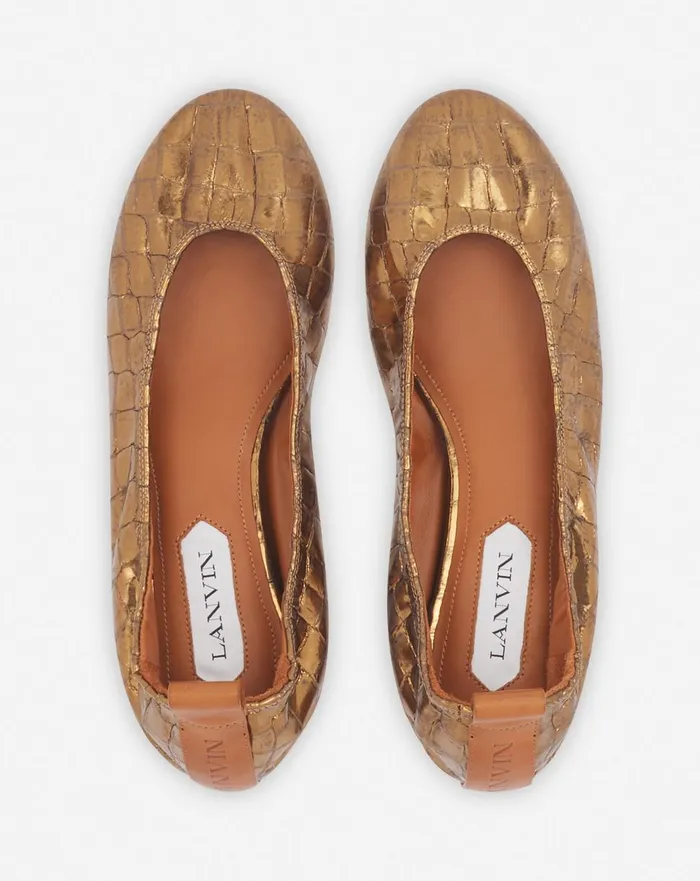 The Ballerina In Crocodileeffect Leather Gold Women Lanvin Ballerinas The Ballerina In Crocodileeffect Leather Gold Women Lanvin Ballerinas