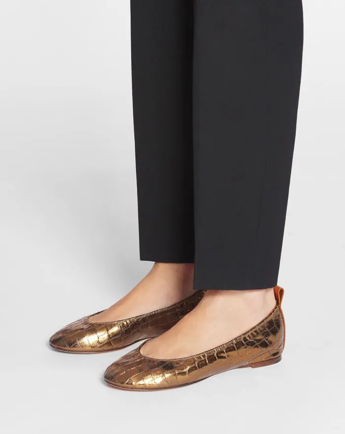 The Ballerina In Crocodileeffect Leather Gold Women Lanvin Ballerinas The Ballerina In Crocodileeffect Leather Gold Women Lanvin Ballerinas