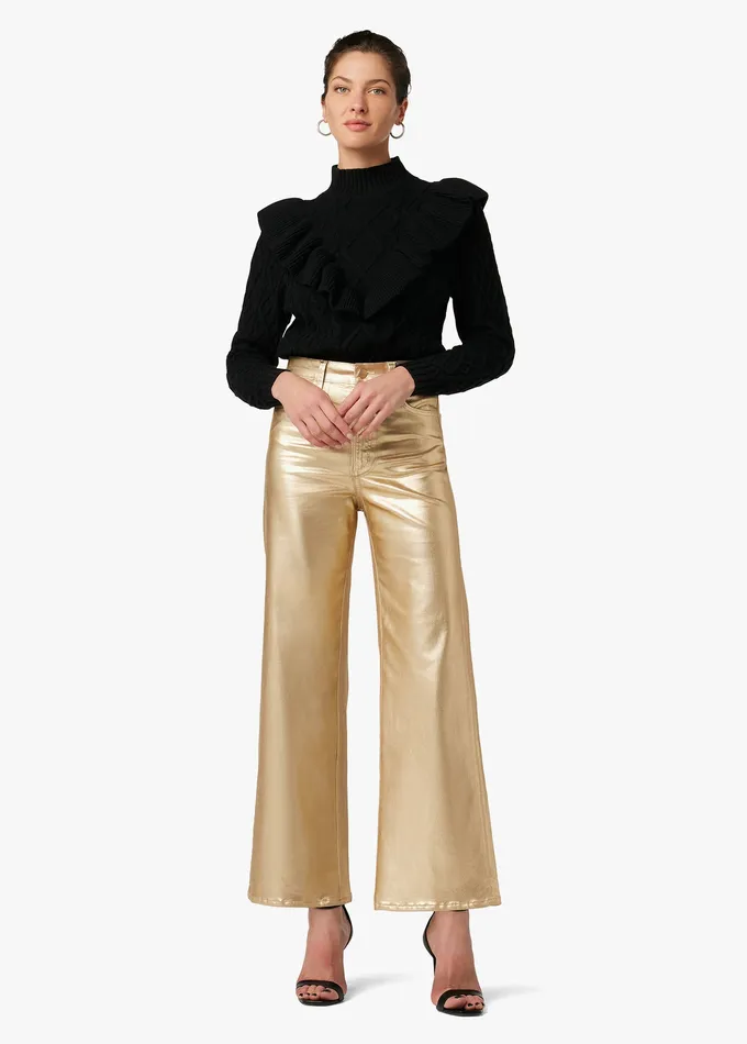 THE MIA Gold Foil Women Wide Leg Joe8217s Jeans