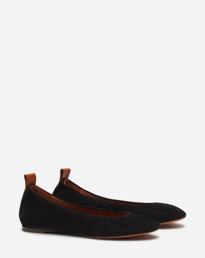 The Suede Ballerina Flat Black Women Lanvin Loafers The Suede Ballerina Flat Black Women Lanvin Loafers