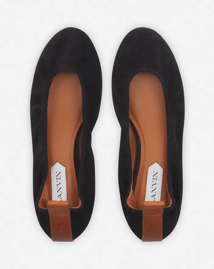 The Suede Ballerina Flat Black Women Lanvin Loafers The Suede Ballerina Flat Black Women Lanvin Loafers