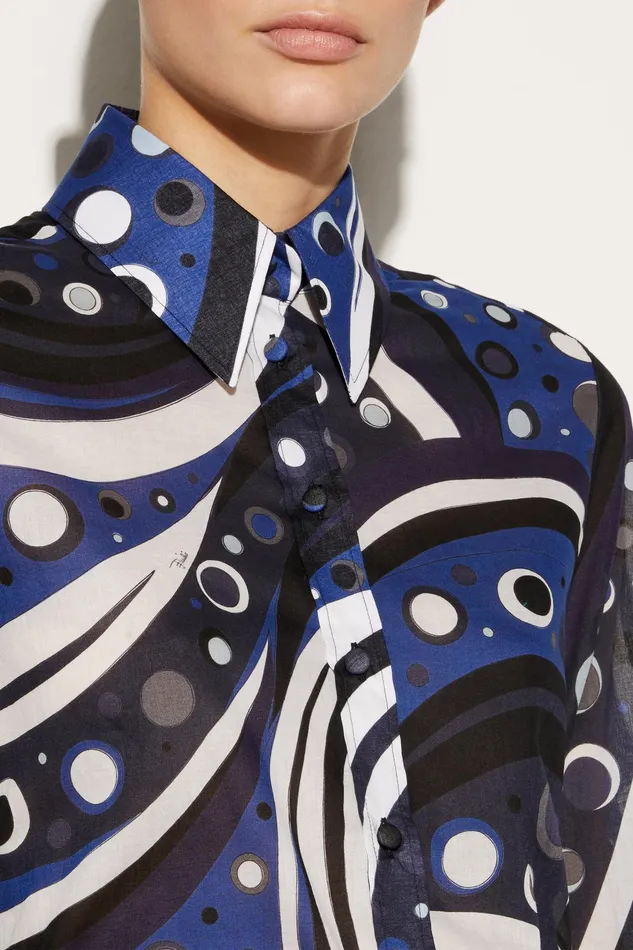 Tops And Shirts Women PUCCI FontanePrint Cotton Shirt