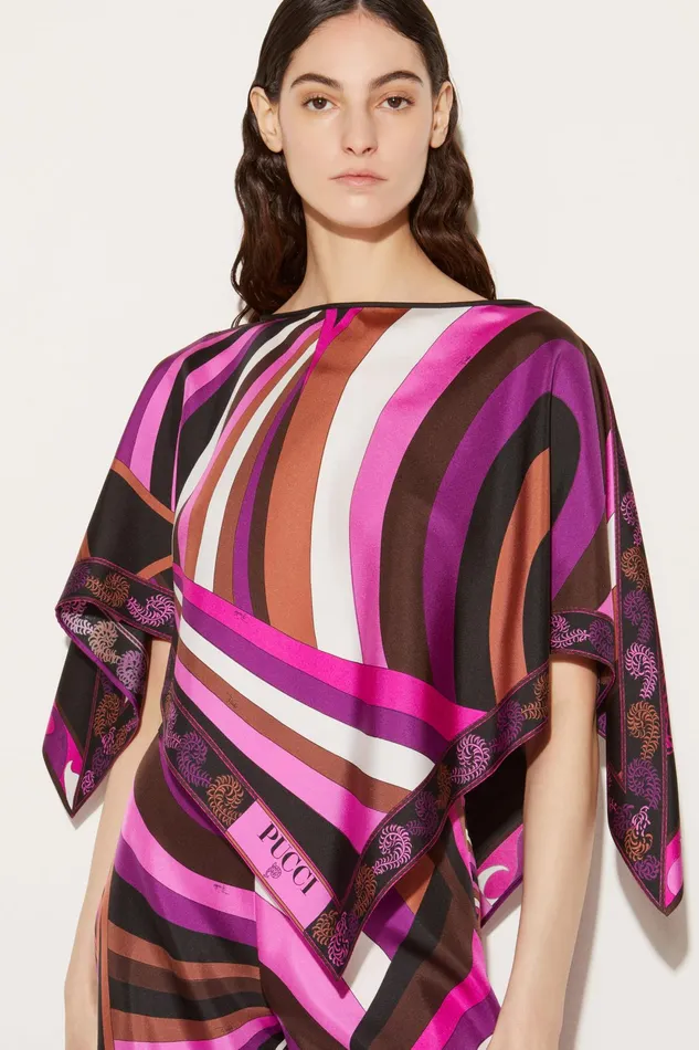 Tops And Shirts Women PUCCI Iride And StruzzoPrint Kaftan Top