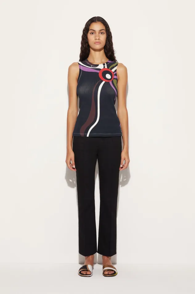 Tops And Shirts Women PUCCI MarmoPrint CutOut Tank Top
