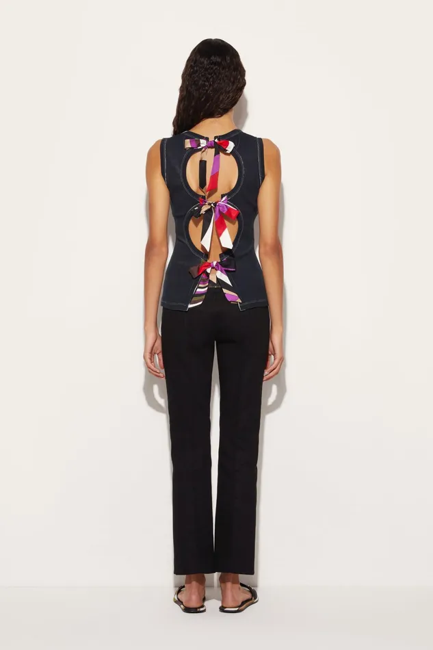 Tops And Shirts Women PUCCI MarmoPrint CutOut Tank Top