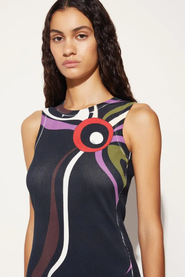 Tops And Shirts Women PUCCI MarmoPrint CutOut Tank Top