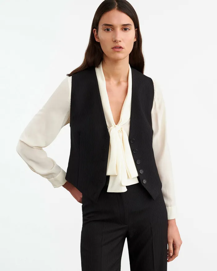 Tops Nili Lotan Women ANGELIQUE SILK BLOUSE Ivory