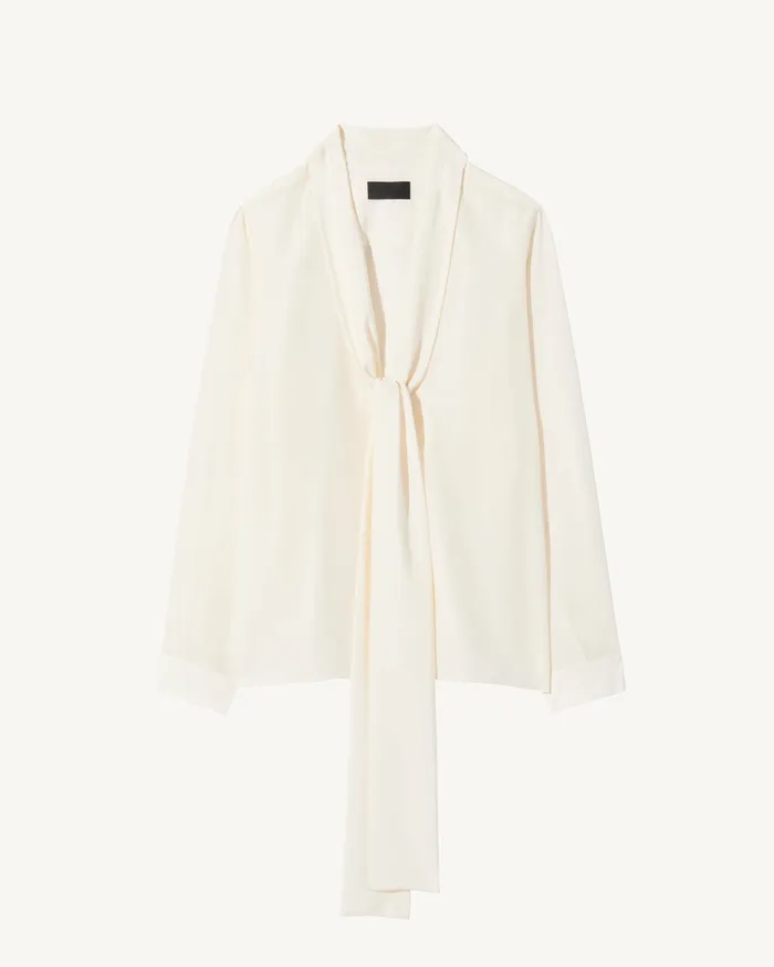Tops Nili Lotan Women ANGELIQUE SILK BLOUSE Ivory