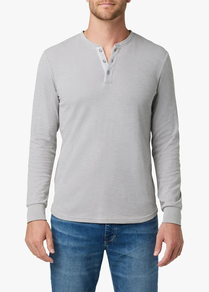 Tops Tees DWIGHT DOUBLEFACE HENLEY Ultimate Grey 8211 Joe8217s Jeans Men