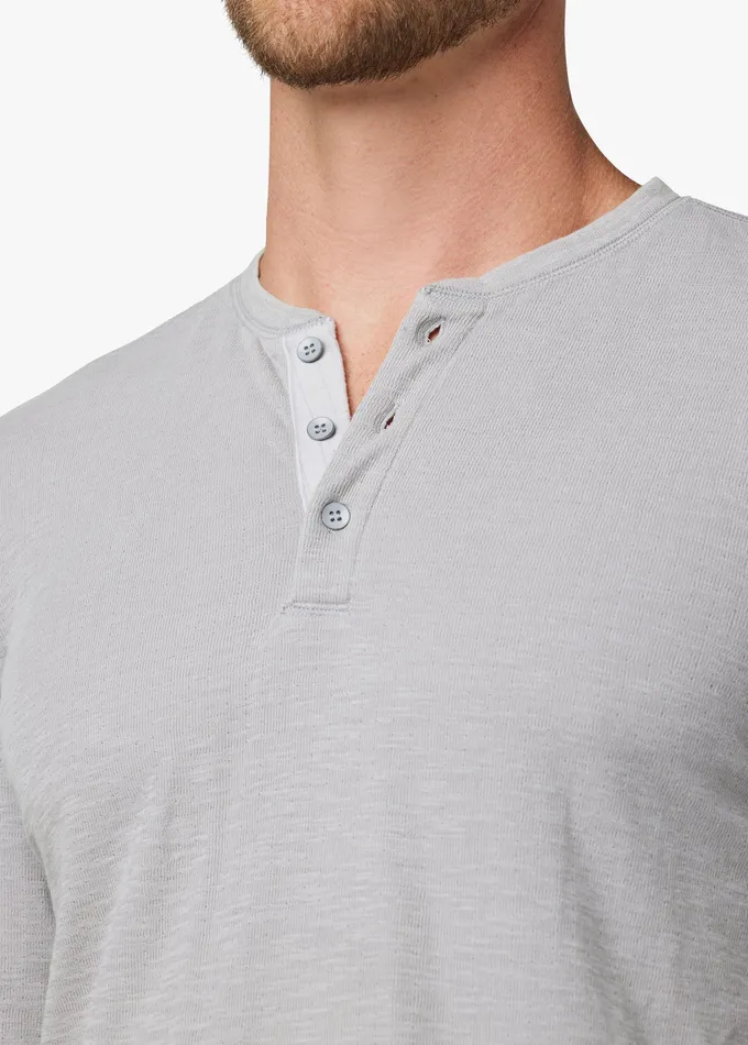 Tops Tees DWIGHT DOUBLEFACE HENLEY Ultimate Grey 8211 Joe8217s Jeans Men