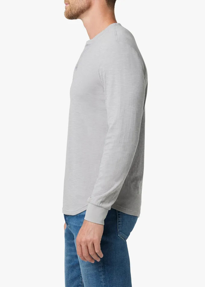 Tops Tees DWIGHT DOUBLEFACE HENLEY Ultimate Grey 8211 Joe8217s Jeans Men