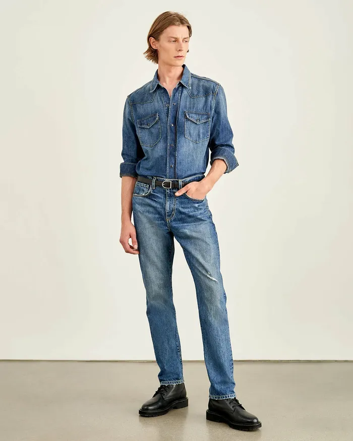 TRAVIS DENIM SHIRT Classic Wash Men Denim Nili Lotan