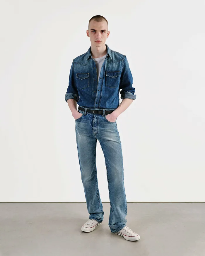 TRAVIS DENIM SHIRT Classic Wash Men Denim Nili Lotan