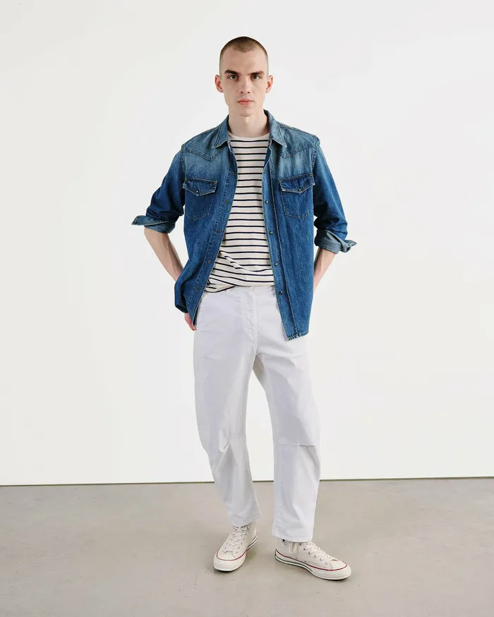 TRAVIS DENIM SHIRT Classic Wash Men Denim Nili Lotan