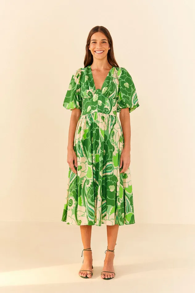 Tropical Groove Midi Dress Women Farm Rio Midi Dresses