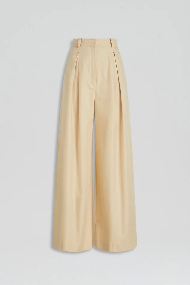 Trousers PLEAT DRAPE LEG TROUSER SAND 8211 Scanlan Theodore Women Trousers PLEAT DRAPE LEG TROUSER SAND 8211 Scanlan Theodore Women