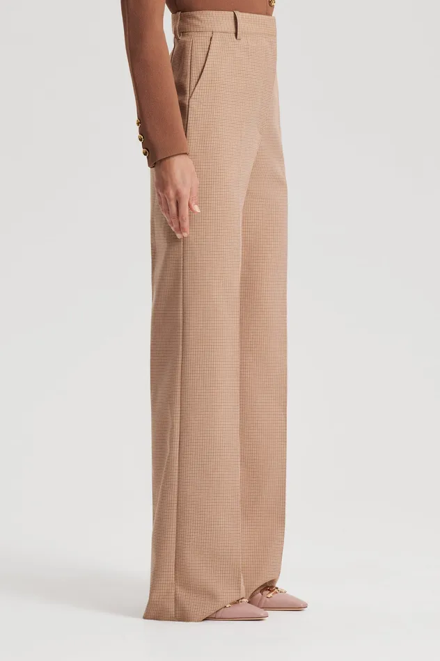 Trousers Women Scanlan Theodore PLAID TAILORED TROUSER CARAMEL Trousers Women Scanlan Theodore PLAID TAILORED TROUSER CARAMEL
