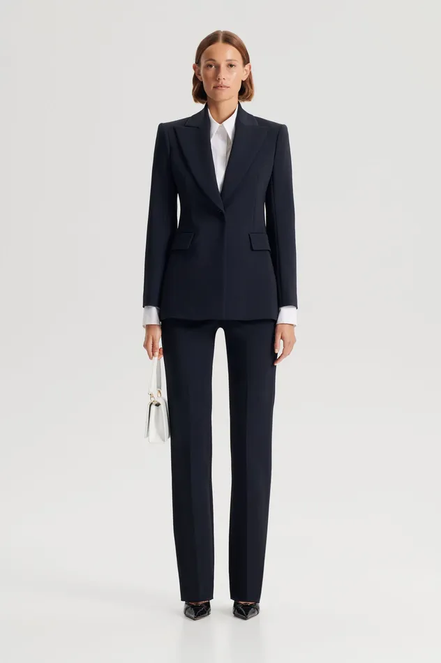 Trousers Women TAILORED SLIM TROUSER NAVY Scanlan Theodore