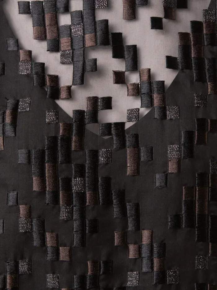 Tulle Pullover With The Order Of Things Embroidery Blackmocha Women Akris Blouses