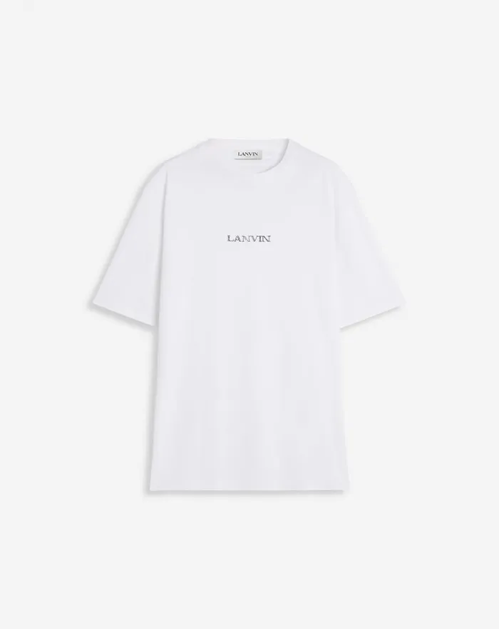Unisex Lanvin Logo Classic Tshirt Optic White Men Lanvin Tshirts and Polos