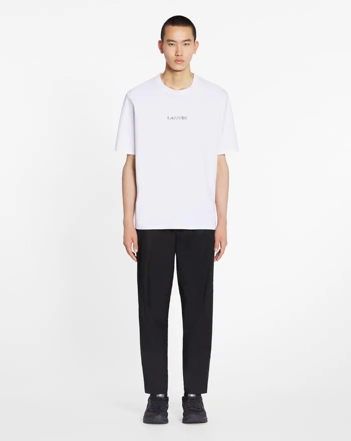 Unisex Lanvin Logo Classic Tshirt Optic White Men Lanvin Tshirts and Polos Unisex Lanvin Logo Classic Tshirt Optic White Men Lanvin Tshirts and Polos