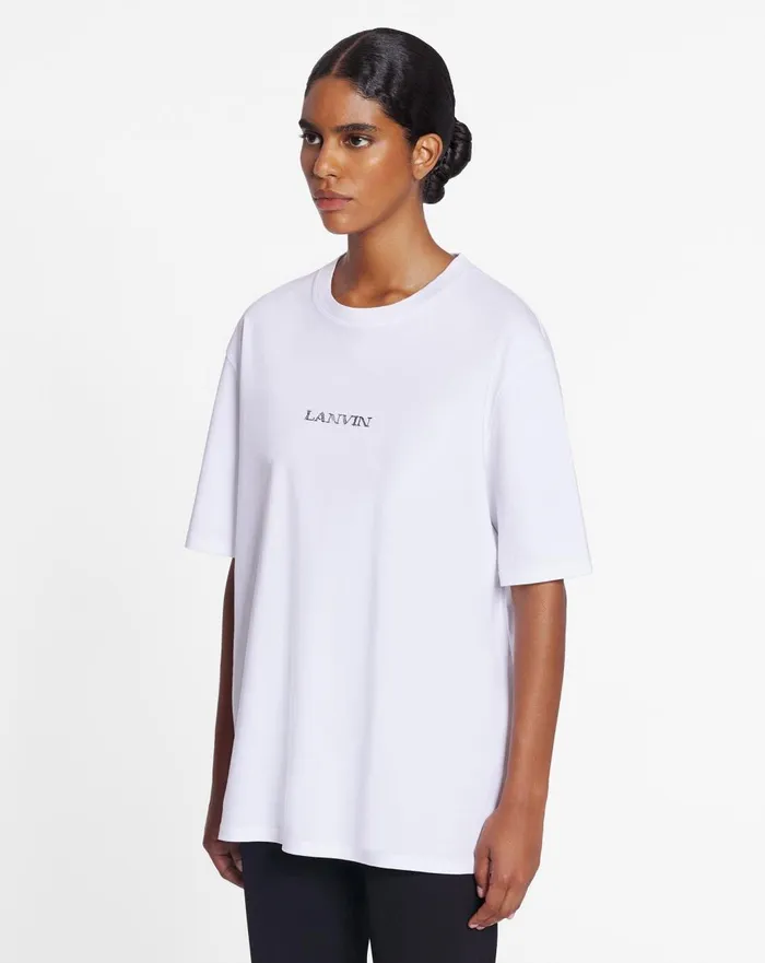 Unisex Lanvin Logo Classic Tshirt Optic White Men Lanvin Tshirts and Polos Unisex Lanvin Logo Classic Tshirt Optic White Men Lanvin Tshirts and Polos