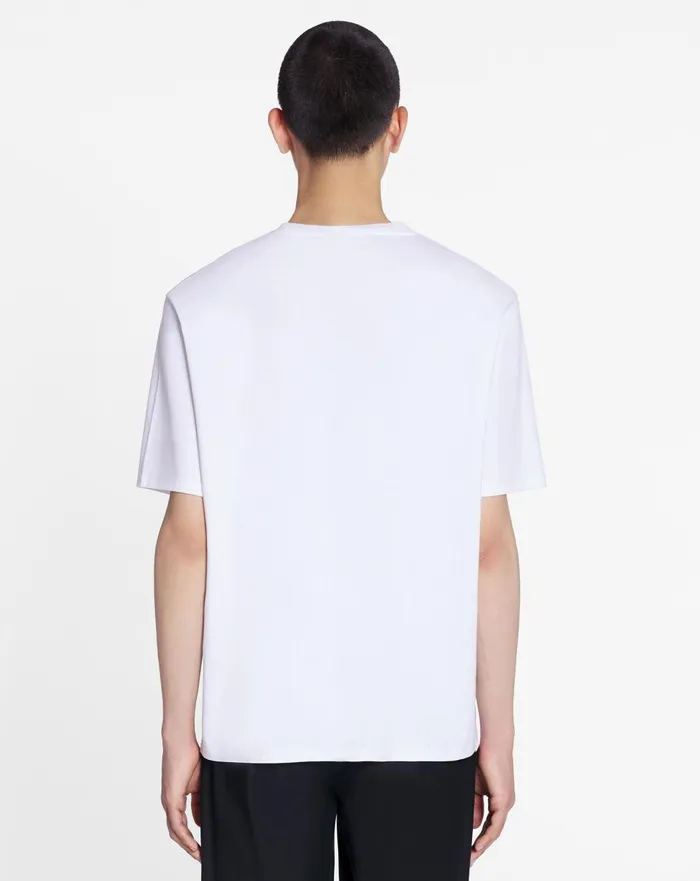 Unisex Lanvin Logo Classic Tshirt Optic White Men Lanvin Tshirts and Polos Unisex Lanvin Logo Classic Tshirt Optic White Men Lanvin Tshirts and Polos