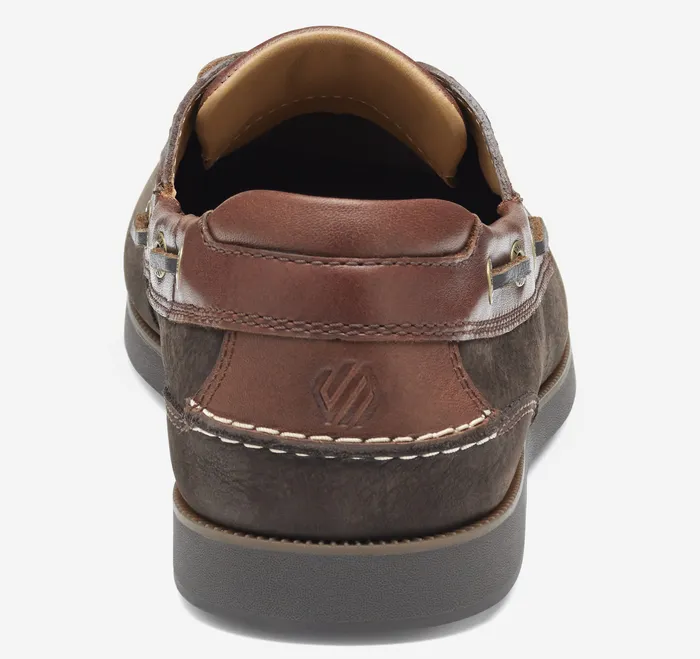 Ventura 2Eye Boat Shoe Dark Brown NubuckMahogany Full Grain Men SlipOns and Loafers Johnston and Murphy